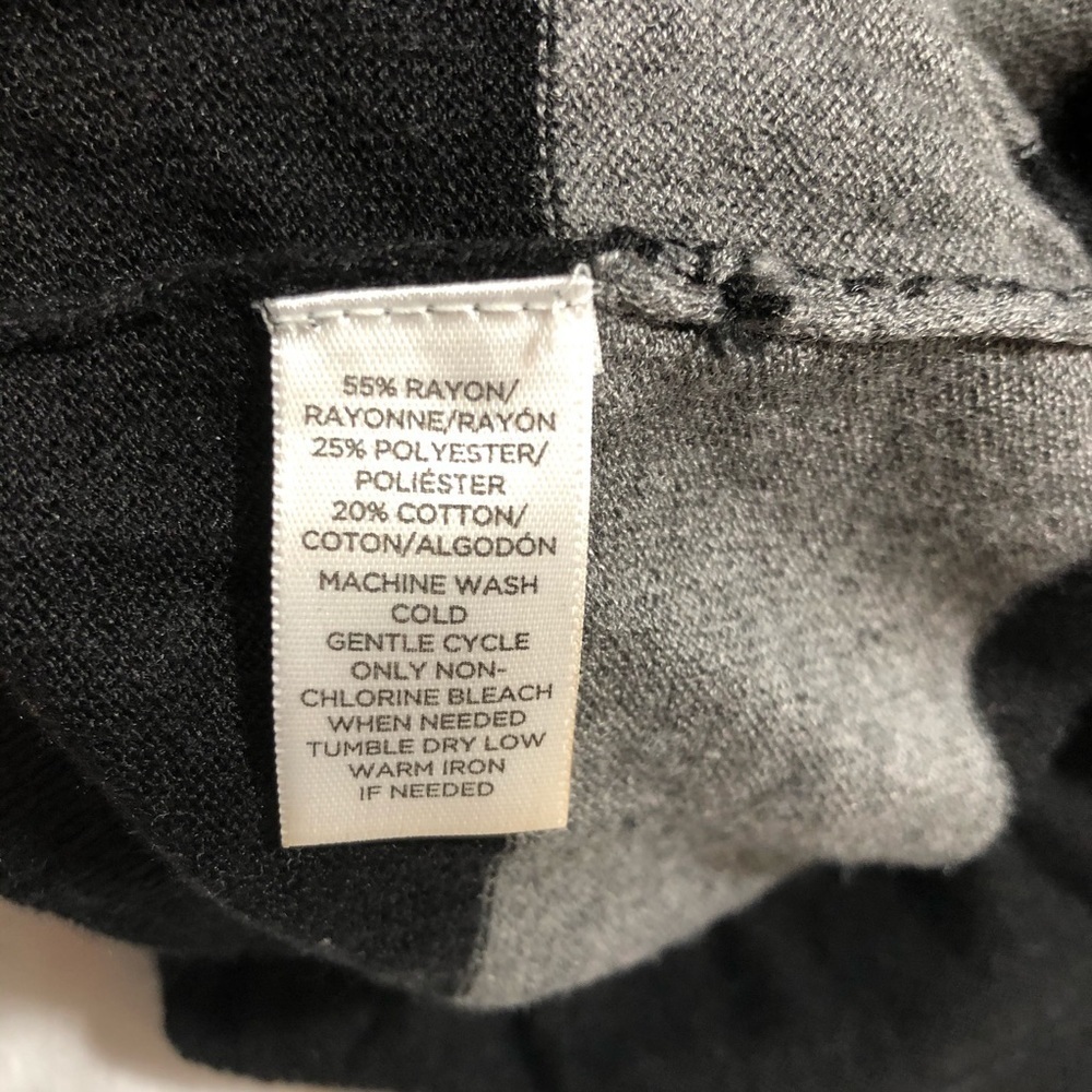 Loft sweater Gray Black Color Block stripe Pleat - Picture 10 of 10